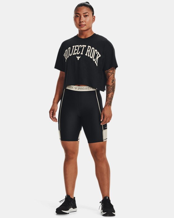 Women's Project Rock Bike Shorts, Black, pdpMainDesktop image number 2